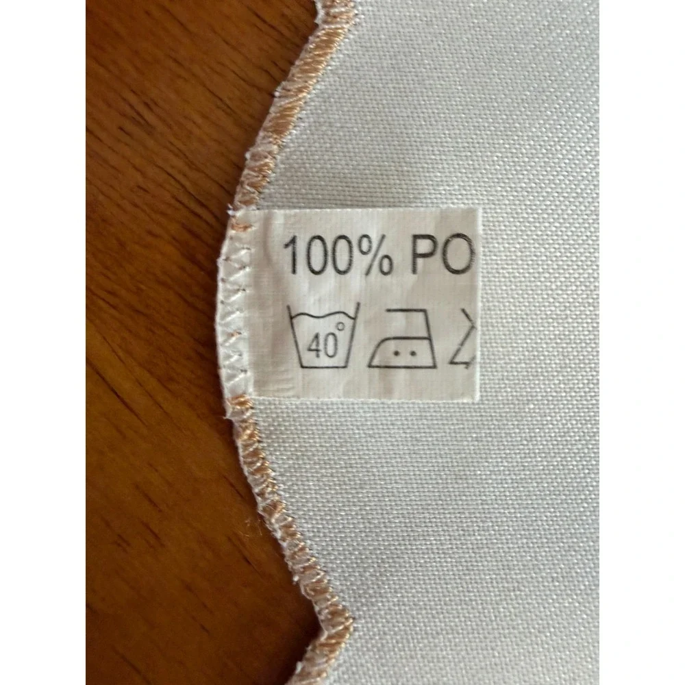 White Square Pumpkin Embroidered Tablecloth Scalloped Edge Harvest Fall Decor